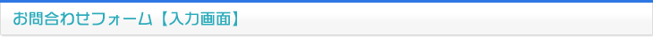 お問合わせフォーム【入力画面】